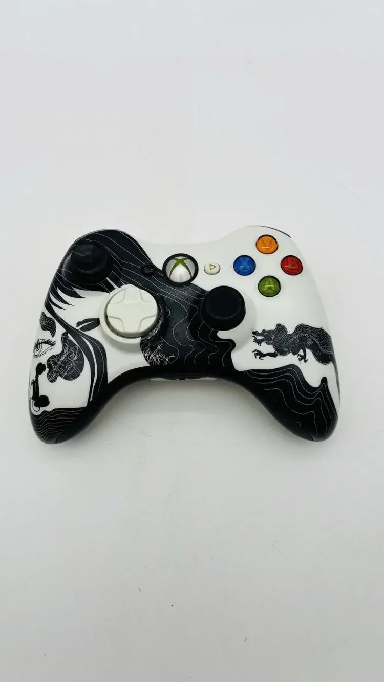 Microsoft Xbox 360 Limited Edition Dragon Age Black & White Controller Tested VG